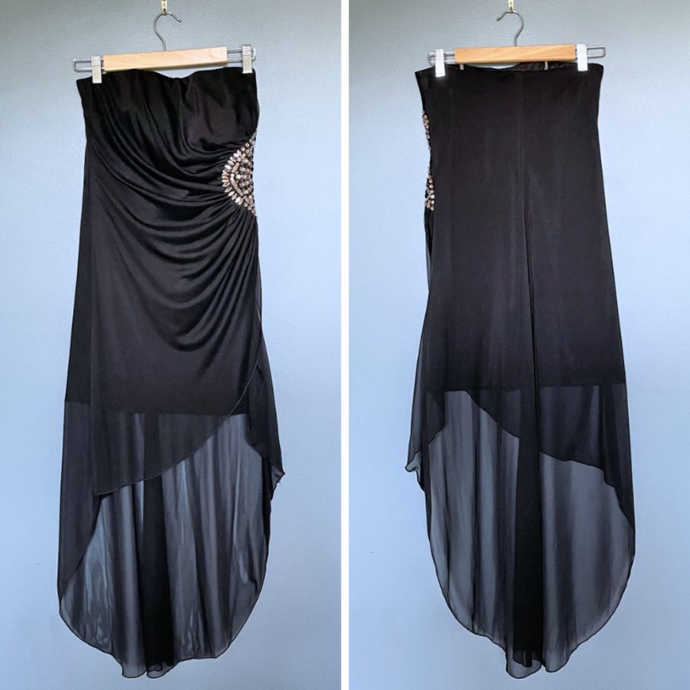 Teezeme Black Formal Strapless Dress Junior Size 7